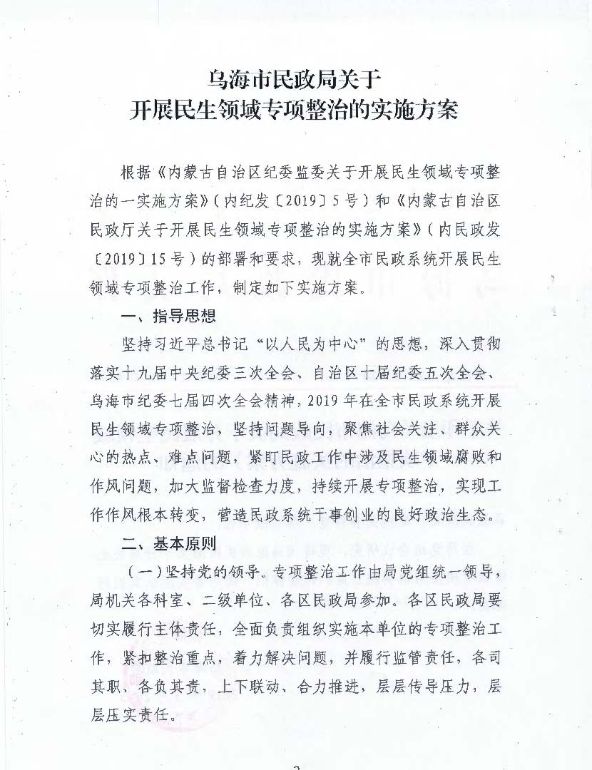 市民政局关于印发《乌海市民政局关于开展民生领域专项整治的实施方案》的通知_页面_2